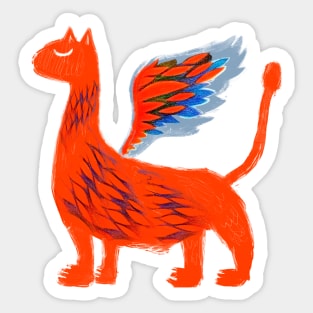 Fairytale animal dragon red fly Sticker